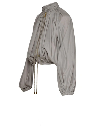 Shop Patou Couture Grey Cotton Blend Bomber Jacket