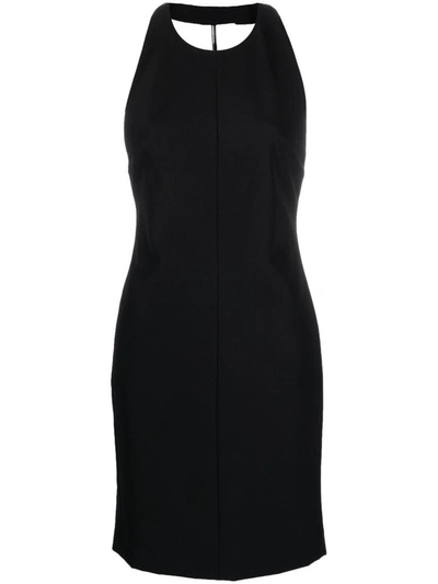 Shop Krizia Mini Dress With High Neck In Black