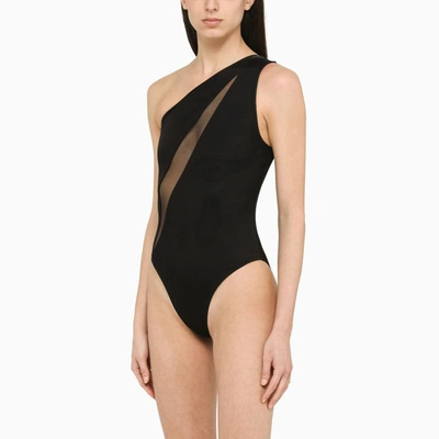 Shop Versace One-piece Costume With Cut In Black