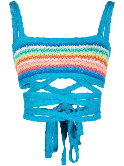 Shop Alanui Over The Rainbow Top In Blue
