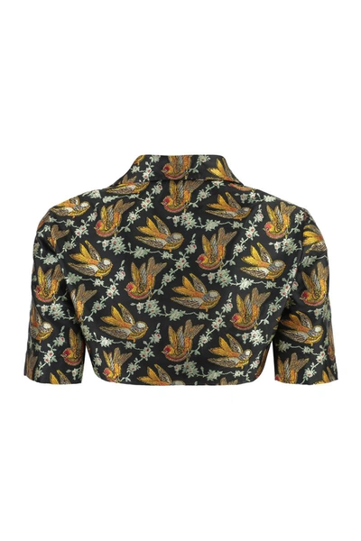 Shop Etro Cropped Shirt In Multicolor