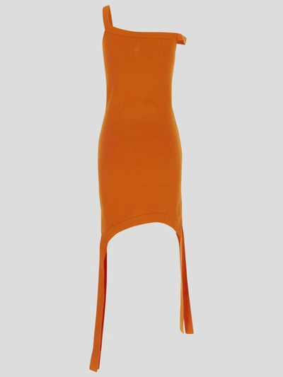 Shop Jw Anderson Deconstructed Dress In Orange