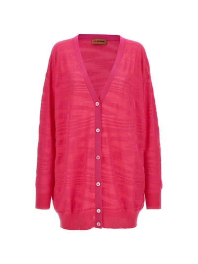 Shop Missoni Zebra Cardigan In Fuchsia