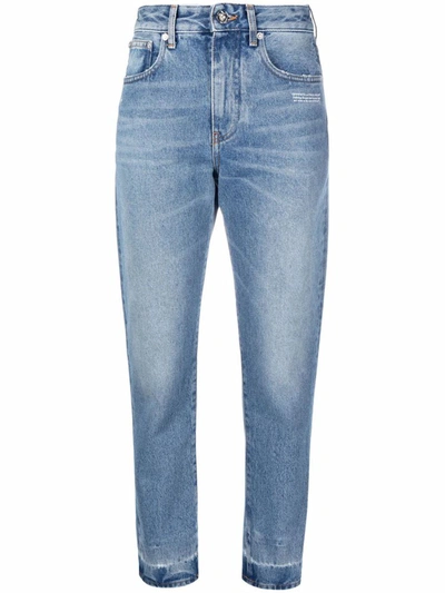 Off-white Woman Denim Pants Blue Size 29 Cotton In Blue