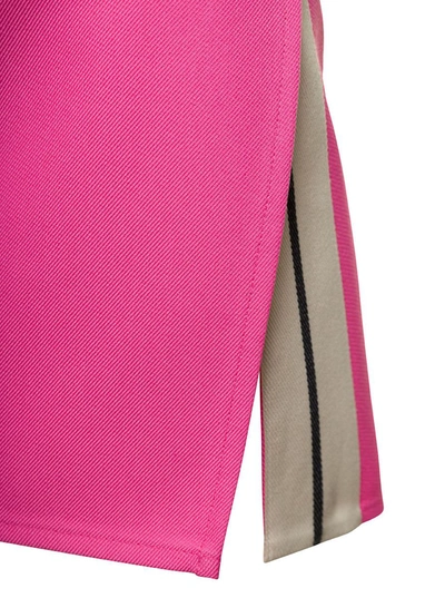 Shop Palm Angels Pink Mini-skirt With Double Split And Pocket In Cotton Blend Woman