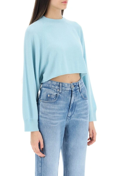 Shop Loulou Studio 'bocas' Cashmere Cropped Sweater In Blue