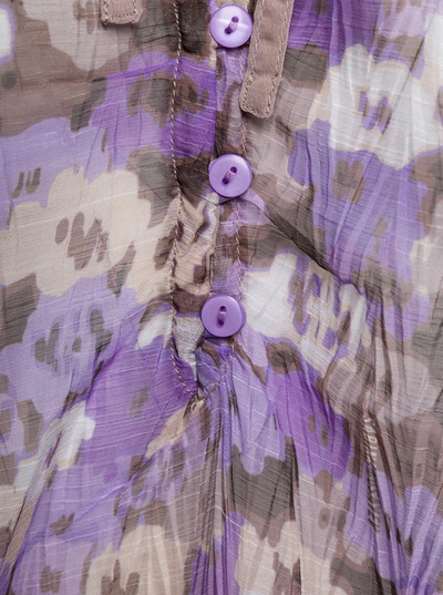 Shop Sabina Musayev 'atara' Purple Blosue With All-over Floreal Print In Polyester Woman In Violet