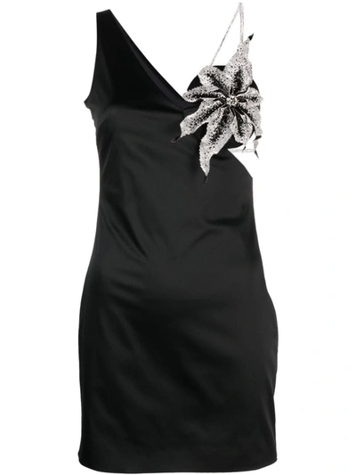 Shop Nué Eternity Crystal Detail Mini Dress In Black