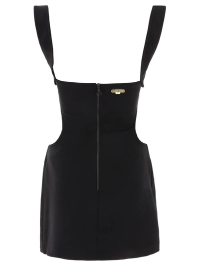 Shop Marine Serre Double Crepe Cut-out Tailored Dress In Black