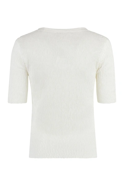Shop Chloé Short Sleeve Sweater In White