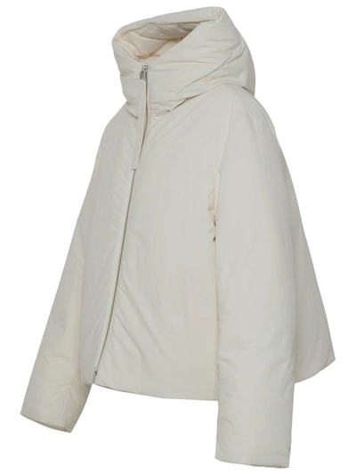 Shop Jil Sander White Cotton Down Jacket