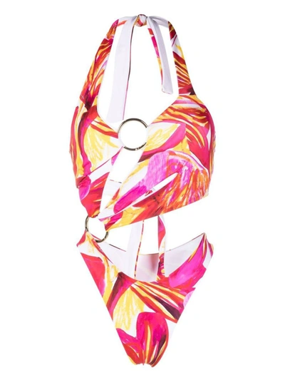 Shop Louisa Ballou Wax One-piece Swimsuit In Multicolour