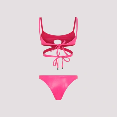 Shop Attico The   Cut-out Bikini Swimwear In Pink &amp; Purple