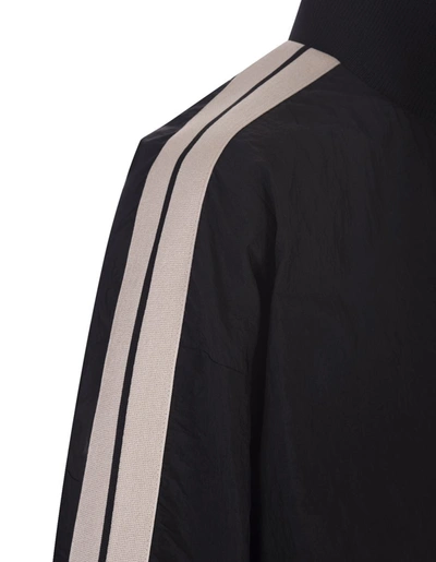 Shop Palm Angels Nylon Bomber Jacket With Logo In Black