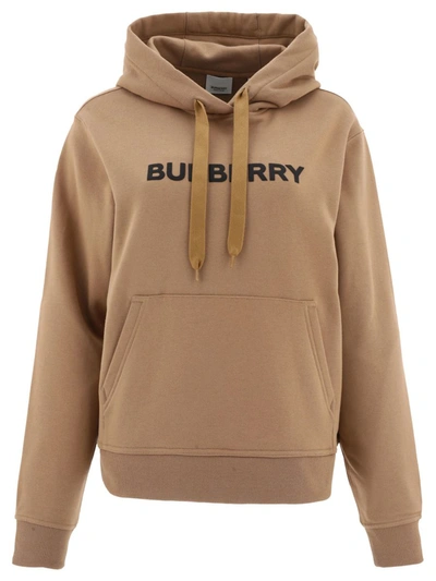 Shop Burberry "poulter" Hoodie In Brown