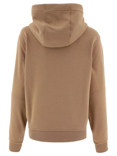 Shop Burberry "poulter" Hoodie In Brown