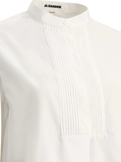 Shop Jil Sander Pleated Shirt In White