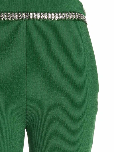 Shop Rabanne Paco  Jewel Ribbed Pants In Green