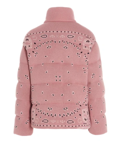 Shop Alanui 'bandana' Puffer Jacket In Pink