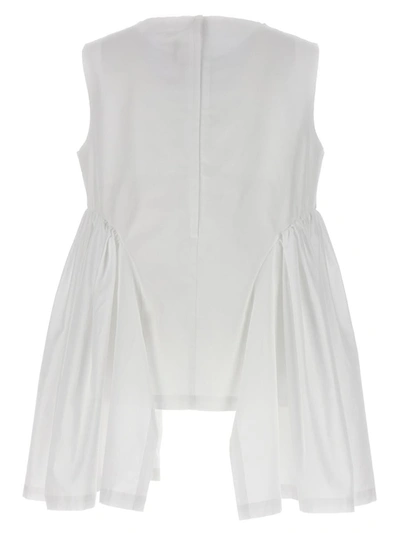 Shop Comme Des Garçons Pleated Insert Top In White