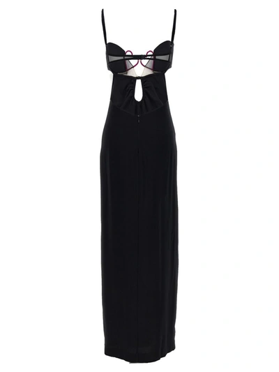 Shop Nensi Dojaka 'heart Bra' Long Dress In Black