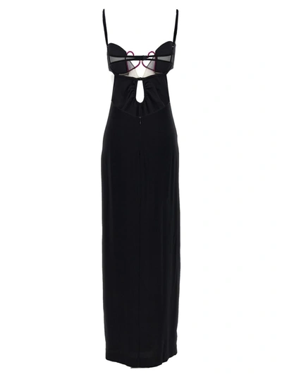 Nensi Dojaka Long Dress With Heart Detail In Black