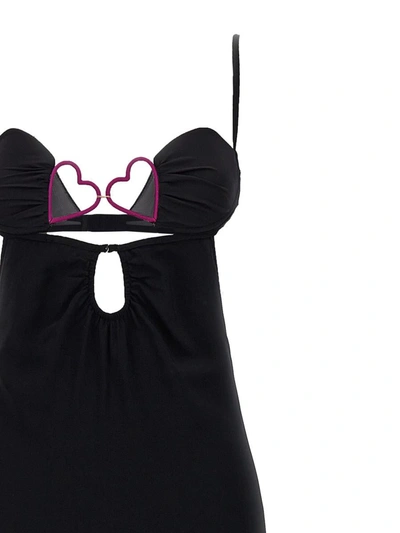 Shop Nensi Dojaka 'heart Bra' Long Dress In Black