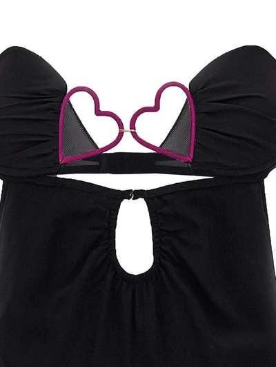 Shop Nensi Dojaka 'heart Bra' Long Dress In Black