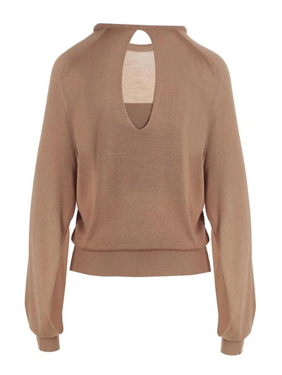 Ramael Cut Out Insert Top Sweater In Beige