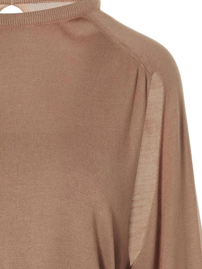 Shop Ramael Cut Out Insert Top Sweater In Beige