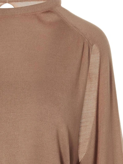 Ramael Cut Out Insert Top Sweater In Beige