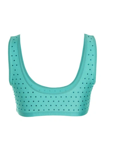 The Andamane Rhinestone Cropped Top In Light Blue