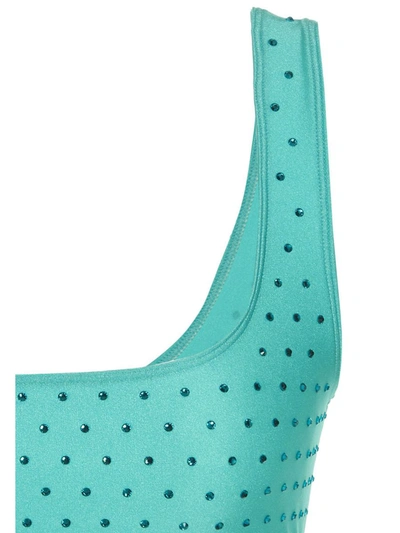 The Andamane Rhinestone Cropped Top In Light Blue