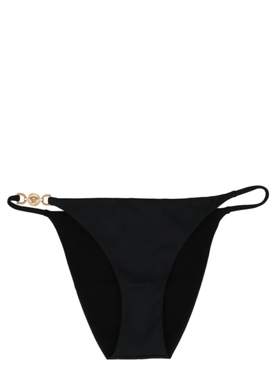 Shop Versace 'medusa' Bikini Bottom In Black