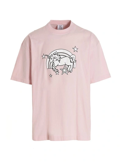 Shop Vetements 'magic Unicorns' T-shirt In Pink