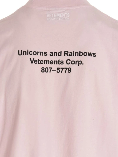 Shop Vetements 'magic Unicorns' T-shirt In Pink