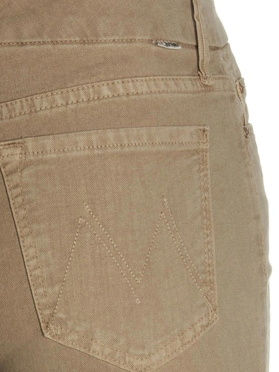 Shop Mother 'the Roller Fray' Jeans In Beige