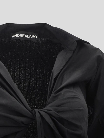 Shop Andrea Adamo Andreadamo Midi Shirt Dress In Black