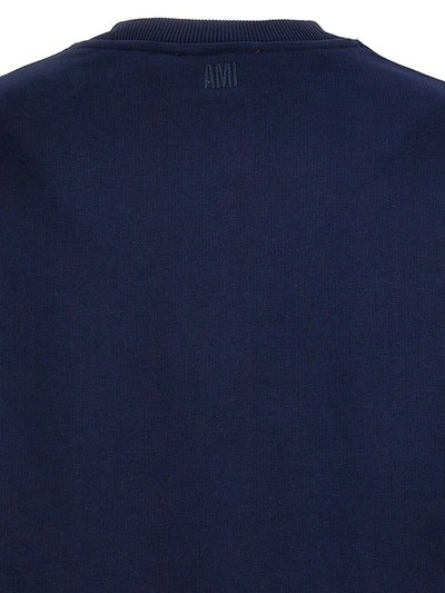 Shop Ami Alexandre Mattiussi Logo Embroidery Sweatshirt In Blue