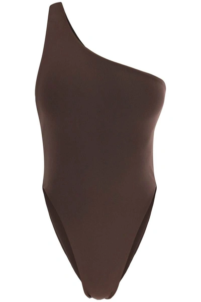 Shop Louisa Ballou 'plunge' One-piece Swimsuit In Brown