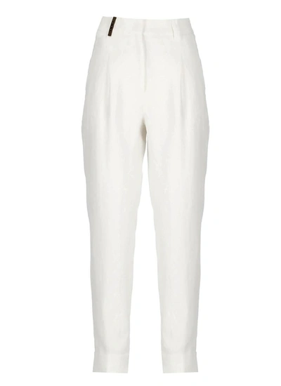 Shop Peserico Trousers White