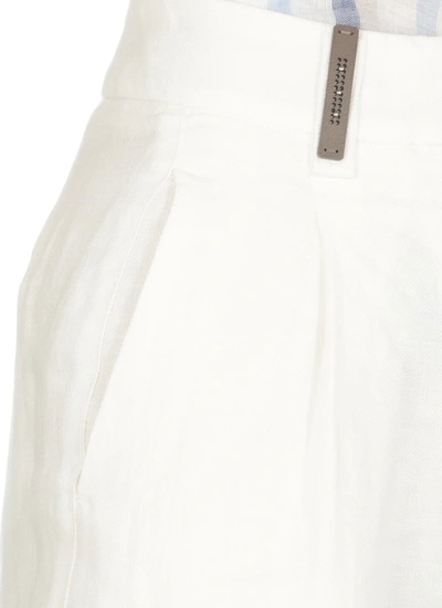 Shop Peserico Trousers White