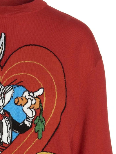 Shop Moschino 'bugs Bunny' Sweater In Red