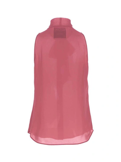 Shop Moschino Pussy Bow Blouse In Fuchsia