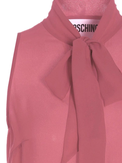 Shop Moschino Pussy Bow Blouse In Fuchsia