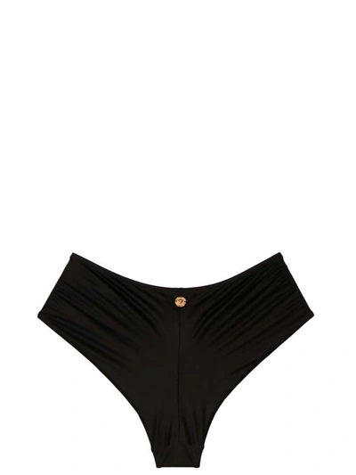 Versace Bikini Briefs With Knot Beachwear Black In Black