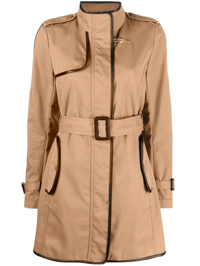 Shop Fay Virginia Belted Trench Coat In Brown