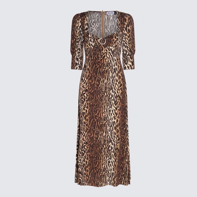 Shop Rixo London Rixo Dark Brown Viscose Dress In Bohemia Leopard