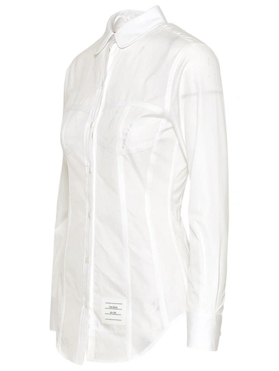 Shop Thom Browne White Cotton Corset Shirt