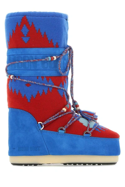 Alanui Multicolor Suede And Fabric Boots In Multicoloured